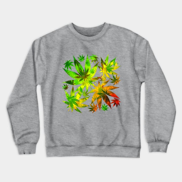 Marijuana Cannabis Leaves Pattern Crewneck Sweatshirt by BluedarkArt